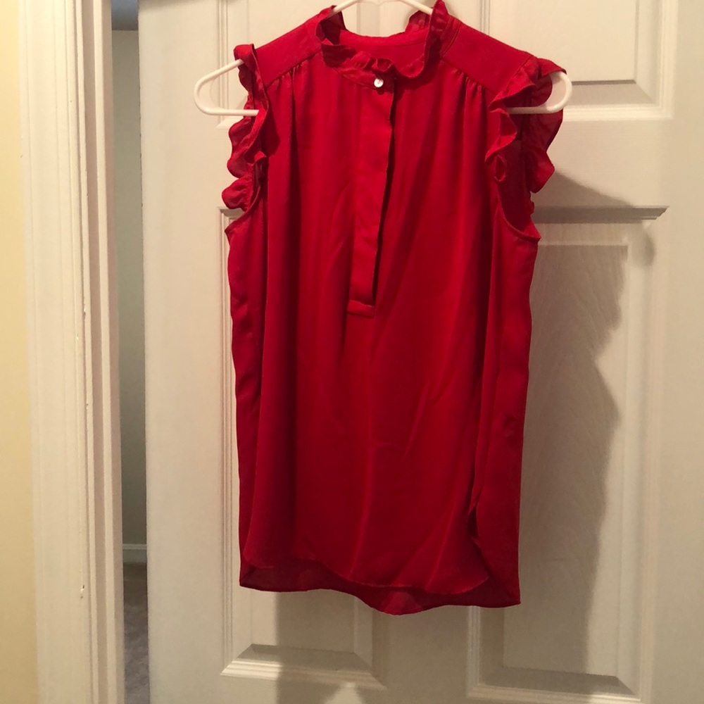 Loft ruffle short sleeve blouse